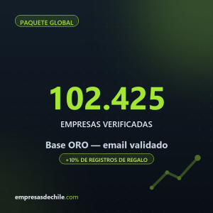 Base Oro — 102.425 empresas con email verificado